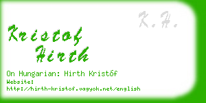 kristof hirth business card