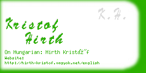 kristof hirth business card